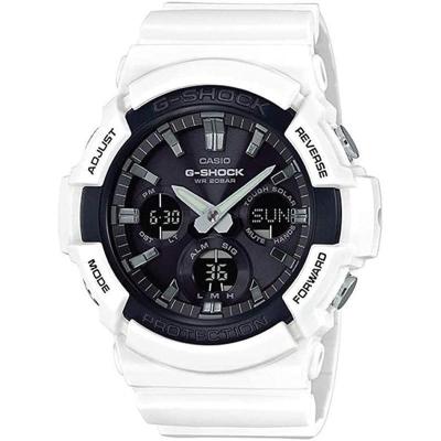 卡西欧CASIO男式G-Shock 石英表 黑色表盘树脂 商务休闲 时尚百搭个性潮流防水男士腕表GAS100B7ACR