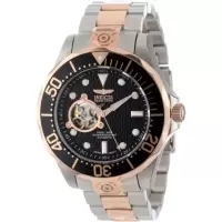 invicta因维克塔男士 Grand Diver 不锈钢黑色带骨架显示表盘 镂空 商务休闲 时尚百搭IN13708