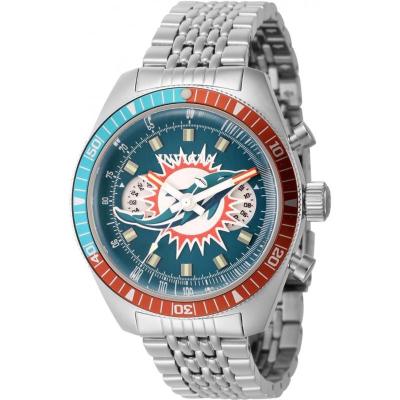 invicta因维克塔男士 NFL 不锈钢绿色表盘手表 河豚图案 商务休闲 时尚百搭 运动防水男士腕表IN44997