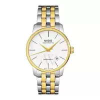 美度/mido Baroncelli II 系列 不锈钢白色表盘手表 商务简约时尚百搭自动机械表男 M86009761