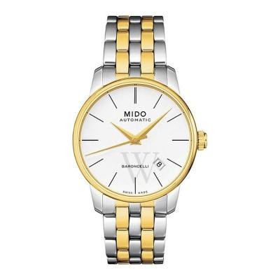 美度/mido Baroncelli II 系列 不锈钢白色表盘手表 商务简约时尚百搭自动机械表男 M86009761