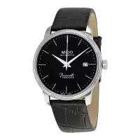 美度Mido Baroncelli Heritage系列 日历皮带黑盘日历简约防水机械表男 M0274071605000