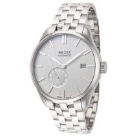 美度(Mido) Belluna II 系列 不锈钢白色表盘男士简约时尚百搭机械手表 M0244281103100