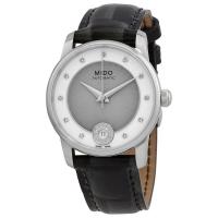 美度(Mido) Baroncelli 皮革银色表盘手表 自动机械表 个性潮流 时尚百搭 M0072071603601