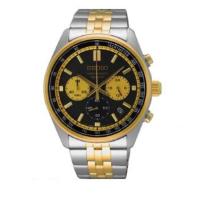 精工SEIKO Chronograph 不锈钢黑色表盘手表石英商务休闲 时尚百搭 运动防水男士腕表SSB430P1