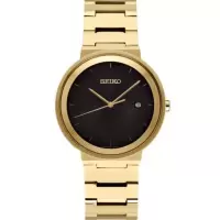 SEIKO精工 Essentials 系列 不锈钢黑色太阳纹表盘手表经典简约商务休闲 时尚百搭 运动防水SUR488
