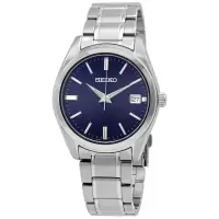 精工(SEIKO) Core 系列 不锈钢蓝色表盘石英手表经典简约时尚潮流 礼物 40.2 mm SUR309P1