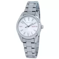 精工SEIKO 原装日本进口 Neo Classic系列 女士时尚简约潮流银色表盘日历星期石英腕表 SUR349P1