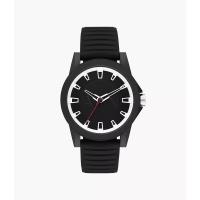 阿玛尼Armani Exchange 三针黑色硅胶手表 简约休闲 时尚百搭 石英手表 运动防水男士腕表AX2520