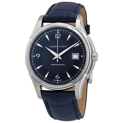 汉米尔顿(Hamilton) 男士 Jazzmaster Viewmatic皮革蓝色表盘时尚机械手表H32515641