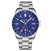 (Stuhrling Original)施图灵男式 Aquadiver 不锈钢蓝色表盘腕表商务休闲 时尚百搭O40172