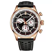STUHRLING施图灵 男士 Monaco 经典时尚 个性简约百搭日历防水摩纳哥计时皮革棕色表盘石英手表M15563