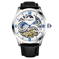 Stuhrling Original施图灵Legacy 皮革白色镂空表盘腕表自动机械表休闲时尚百搭男士腕表M13602