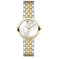摩凡陀(Movado)女士博物馆经典不锈钢珍珠母贝表盘手表 商务休闲 时尚百搭 女士腕表 运动防水MV0607812