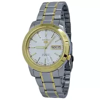 SEIKO精工男士手表Seiko 5系列银色表盘和防刮硬质水晶经典商务时尚日历星期男士机械手表SNKE54J1