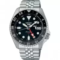 精工(Seiko) 男士 5 运动不锈钢黑色表盘时尚百搭商务机械手表 休闲百搭 日期 防水 SE-SSK001K1