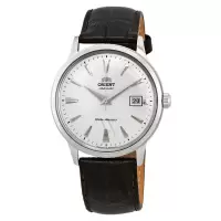 Orient 东方双狮 24秋新款第二代 Bambino 皮革白色表盘手表 男士自动机械腕表简约时尚 40.5mm