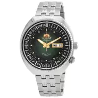 Orient 东方双狮 Revival 不锈钢绿色表盘手表 男士自动机械腕表日历星期 43.5mm AA0E02E09C