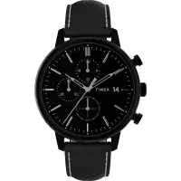 天美时 TIMEX Chicago Day-Date 男子欧美腕表代购美国舒适黑色石英机芯指针显示百搭 全球购 45mm