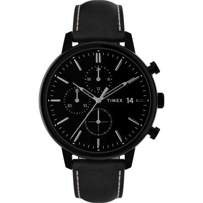 天美时 TIMEX Chicago Day-Date 男子欧美腕表代购美国舒适黑色石英机芯指针显示百搭 全球购 45mm