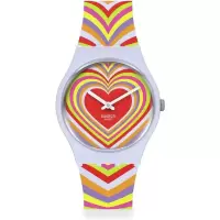 Swatch 斯沃琪 男手表瑞士腕表时尚潮流陶瓷石英表红色爱心美国代购 B0BB3B3D3Z