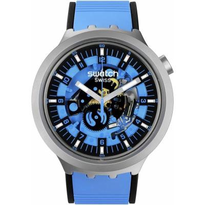 斯沃琪 Swatch 手表海外代购舒适男款专柜石英镂空腕表 个性潮流 日常通勤 47mm SB07S106