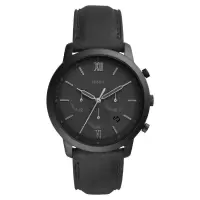 Fossil 化石 新款男表 NEUTRA 三眼计时日历商务运动休闲皮带防水石英表送男友黑色 正品代购