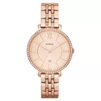 化石 Fossil JACQUELINE 女士镶钻表盘日历石英表 时尚百搭 运动防水腕表 FS151M02W-F11