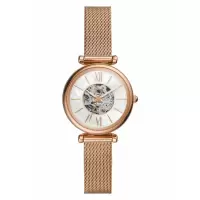Fossil 化石 欧美女表 TRADITIONAL 精致日常商务玫瑰金透窗珍珠贝母圆盘 28mm