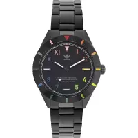 阿迪达斯 Adidas 男士经典石英表 不锈钢黑表带 防水50米 夜光功能 AOFH220562I