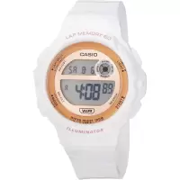 卡西欧(CASIO)24新款女士腕表经典多功能手表时尚石英表圆形表盘白色送女友 LWS-1200H-7A1VCF