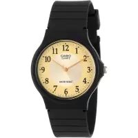 卡西欧(CASIO)经典款银盘橡胶表带休闲运动防水男表 简约时尚休闲石英腕表 MQ24-9B3
