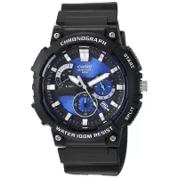 卡西欧(CASIO)腕表美国正品代购男款Buckle时尚百搭黑色蓝色石英防水 MCW-200H-2AVCF
