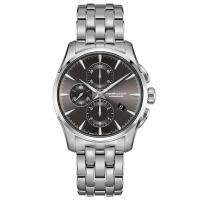 Hamilton汉密尔顿瑞士手表 爵士系列夜光黑盘三眼计时钢带商务休闲自动机械表