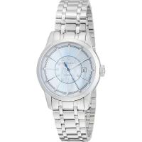 汉米尔顿Hamilton瑞士女表 美国经典商务优雅镶钻珍珠母盘钢带自动机械腕表 送女友