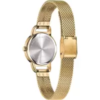 Citizen西铁城女士石英金表不锈钢表带黑面时尚手表经典时尚百搭手表