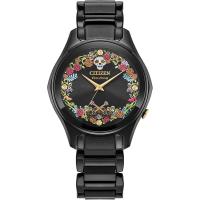西铁城(CITIZEN)迪士尼合作款女士石英表糖骷髅主题防水不锈钢腕表