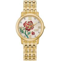 Citizen西铁城光动能手表气质金玫瑰图案经典时尚女表EX1492-59W