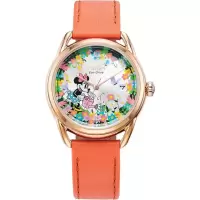 Citizen西铁城女士米妮花园手表玫瑰金光动能棕色皮带FE6087-04W