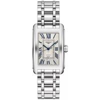 浪琴(LONGINES)女士自动机械腕表银色罗马时标矩形表盘不锈钢表带30米防水