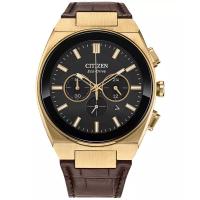 西铁城(CITIZEN)光动能男士石英表43mm经典商务防水金 tone不锈钢自动储能手表