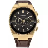 西铁城(CITIZEN)光动能男士石英表43mm经典商务防水金 tone不锈钢自动储能手表