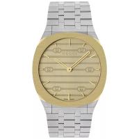 超薄金tone表圈男士石英腕表38mm防水不锈钢表带