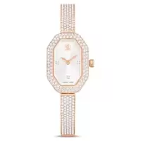 施华洛世奇(SWAROVSKI)女士石英腕表Swarovski晶钻镶边玫瑰金时尚防水女表