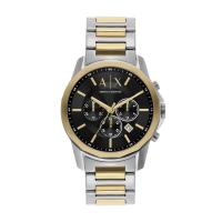 阿玛尼Exchange男士商务运动双拼石英手表套装金属链节防水