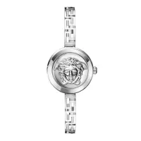 范思哲(Versace)女士石英腕表时尚银色太阳纹表盘精钢表带30米防水代购正品