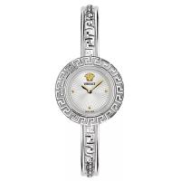 范思哲(Versace)女士石英表银色表盘瑞士机芯蓝宝石表镜防水不锈钢手镯表