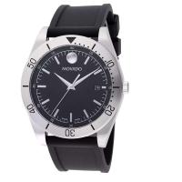 摩凡陀(MOVADO)瑞士 quartz石英男表不锈钢表壳橡胶表带防水30米