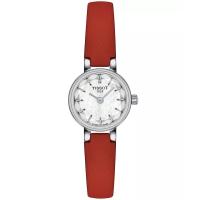 天梭(TISSOT)女士瑞士石英手表红皮表带20mm经典优雅防水商务休闲礼物