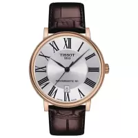 天梭(TISSOT)瑞士自动机械男表40mm防水50米商务休闲皮带手表